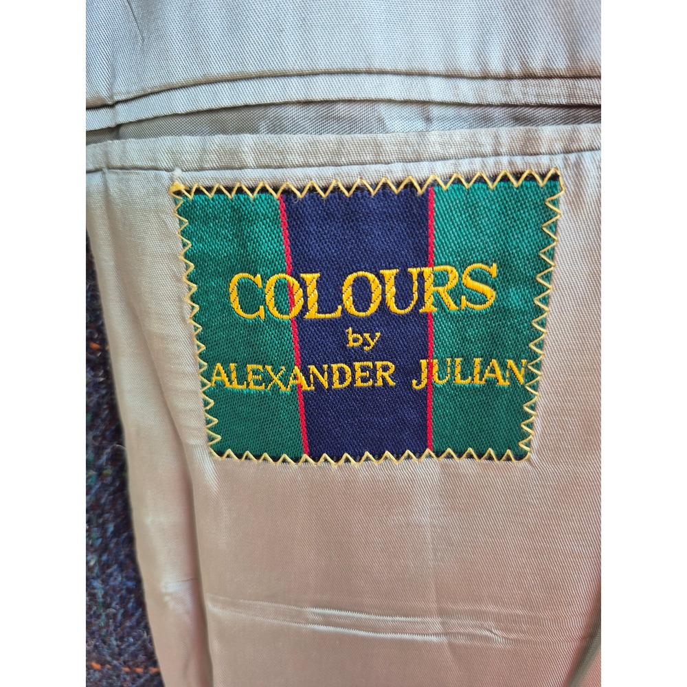 Colours by Alexander Julian Mens Wool‎ Tweed Windowpane Blazer Grey Jacket 40 L - Picture 7 of 7